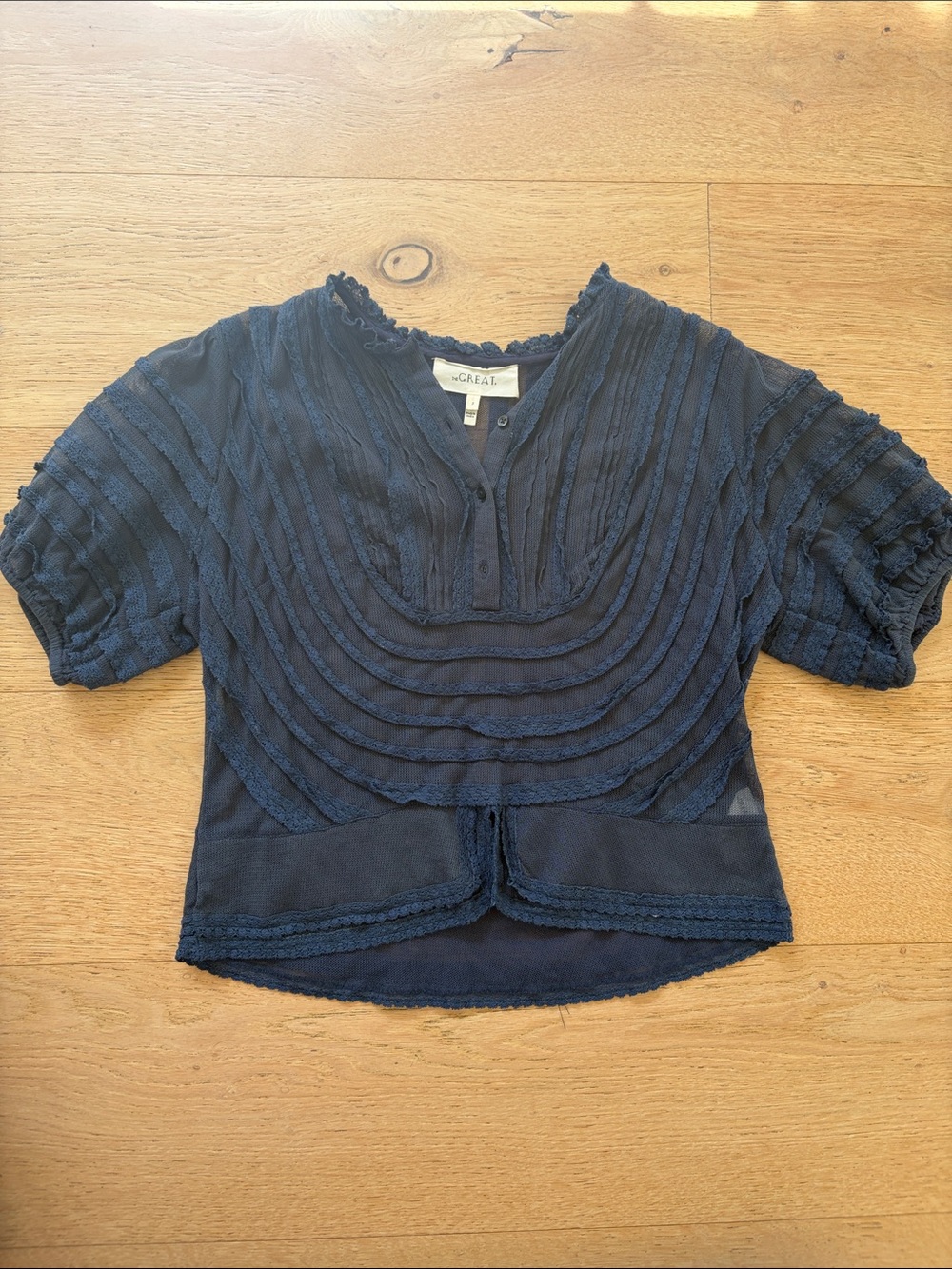 The GREAT Slate Blue Lace Top